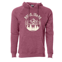 Image of BOISE, ID HOOD EMBROIDERED MOUNTAIN CIRCLE DESIGN -  dustyrose